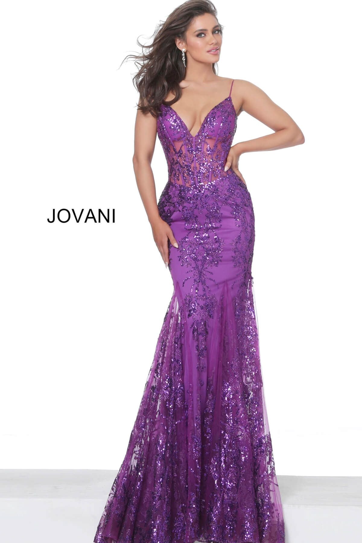 Spaghetti Straps Embellished Dress By Jovani -3675B
