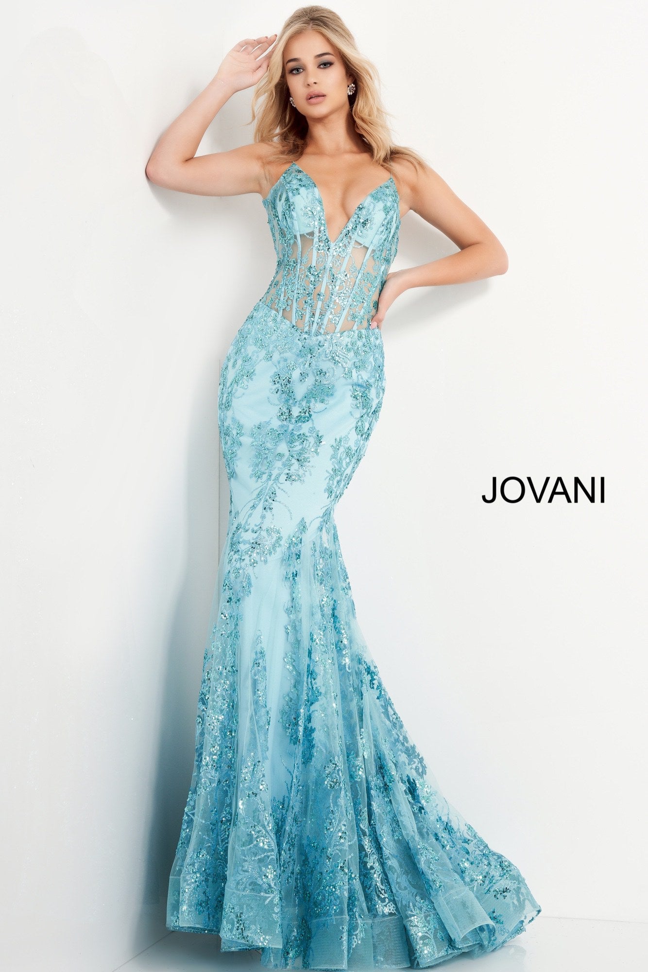 Spaghetti Straps Embellished Dress By Jovani -3675B