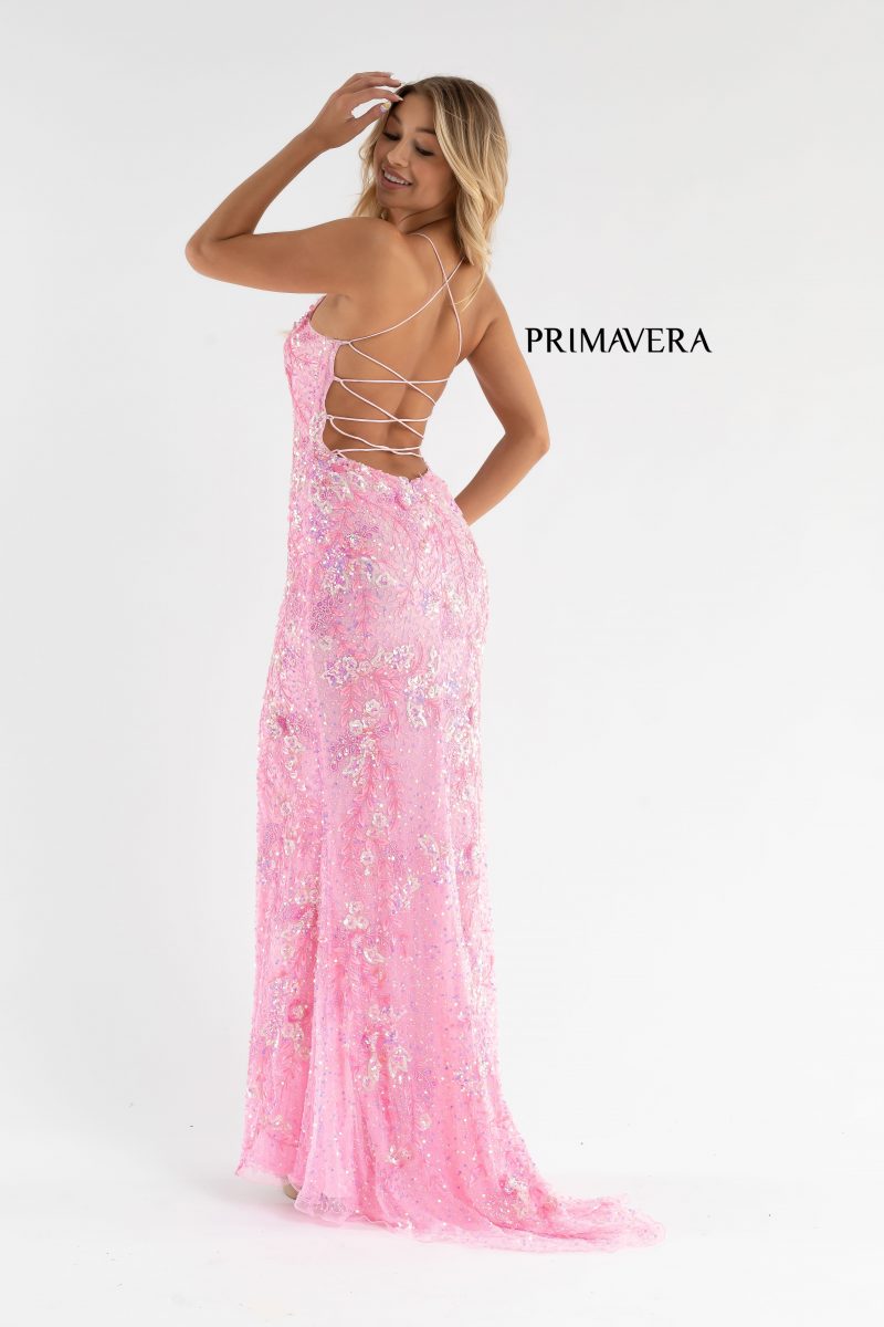 Sequin Scoop Neckline Long Gown By Primavera Couture -3737
