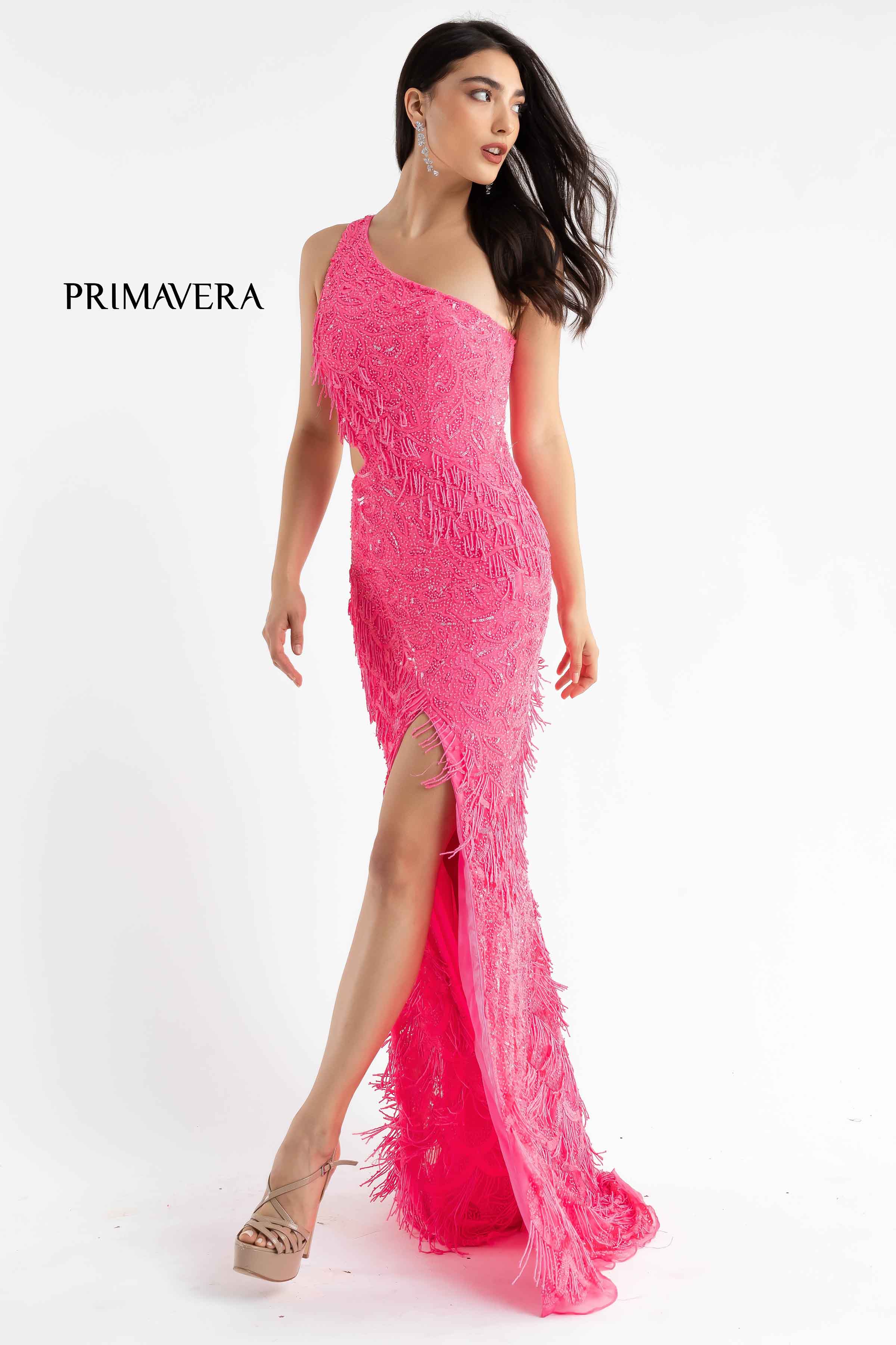 One Sleeve Asymmetrical Gown By Primavera Couture -3766