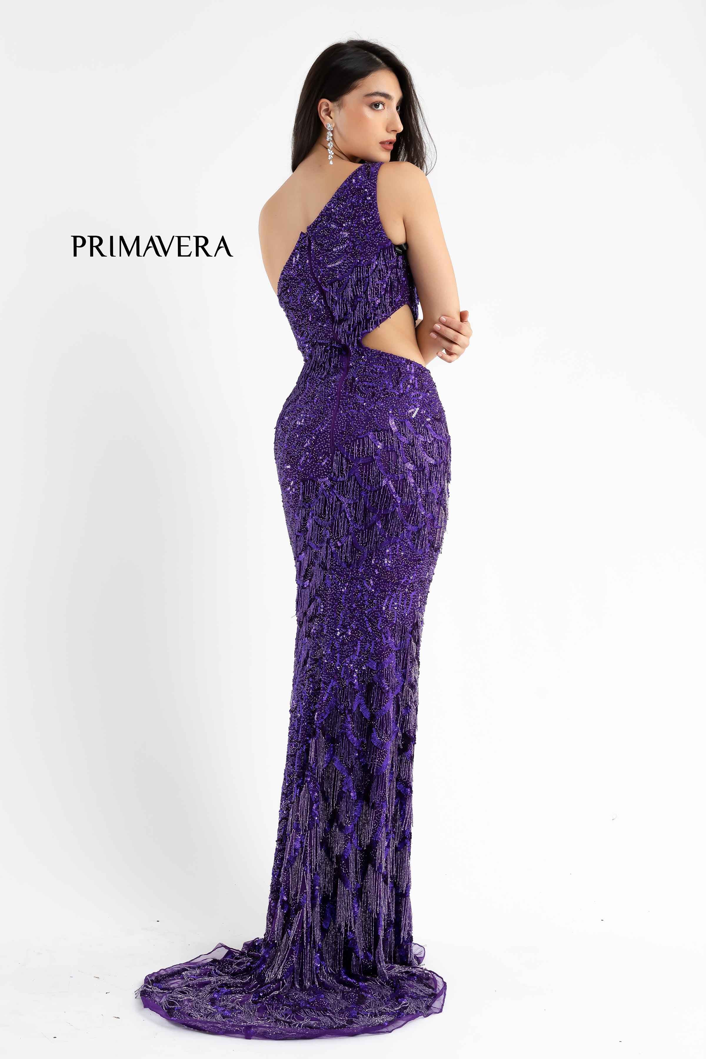 One Sleeve Asymmetrical Gown By Primavera Couture -3766