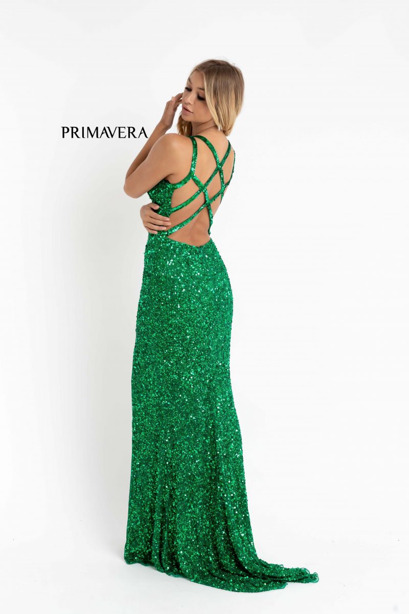 Crisscross Straps Sleeveless Gown By Primavera Couture -3768