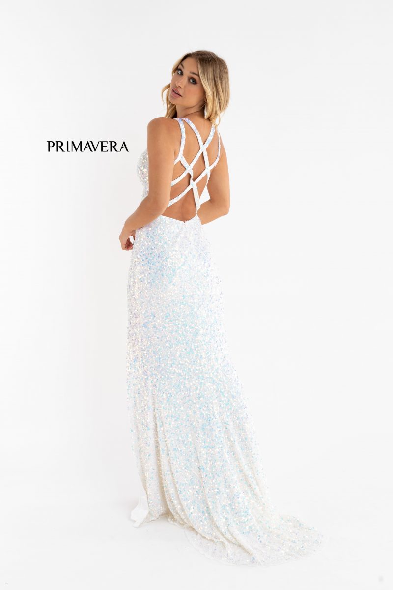 Crisscross Straps Sleeveless Gown By Primavera Couture -3768