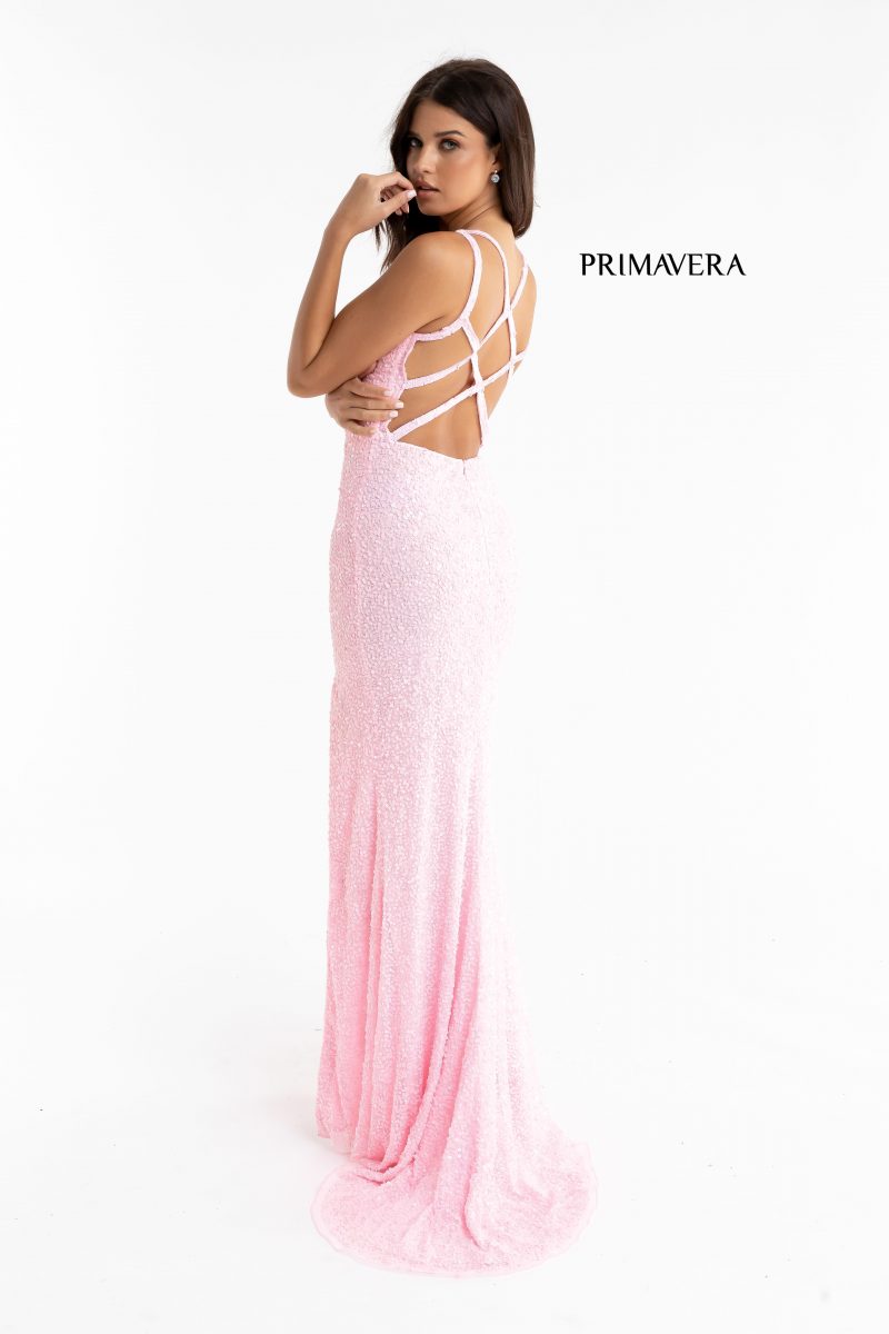 Crisscross Straps Sleeveless Gown By Primavera Couture -3768
