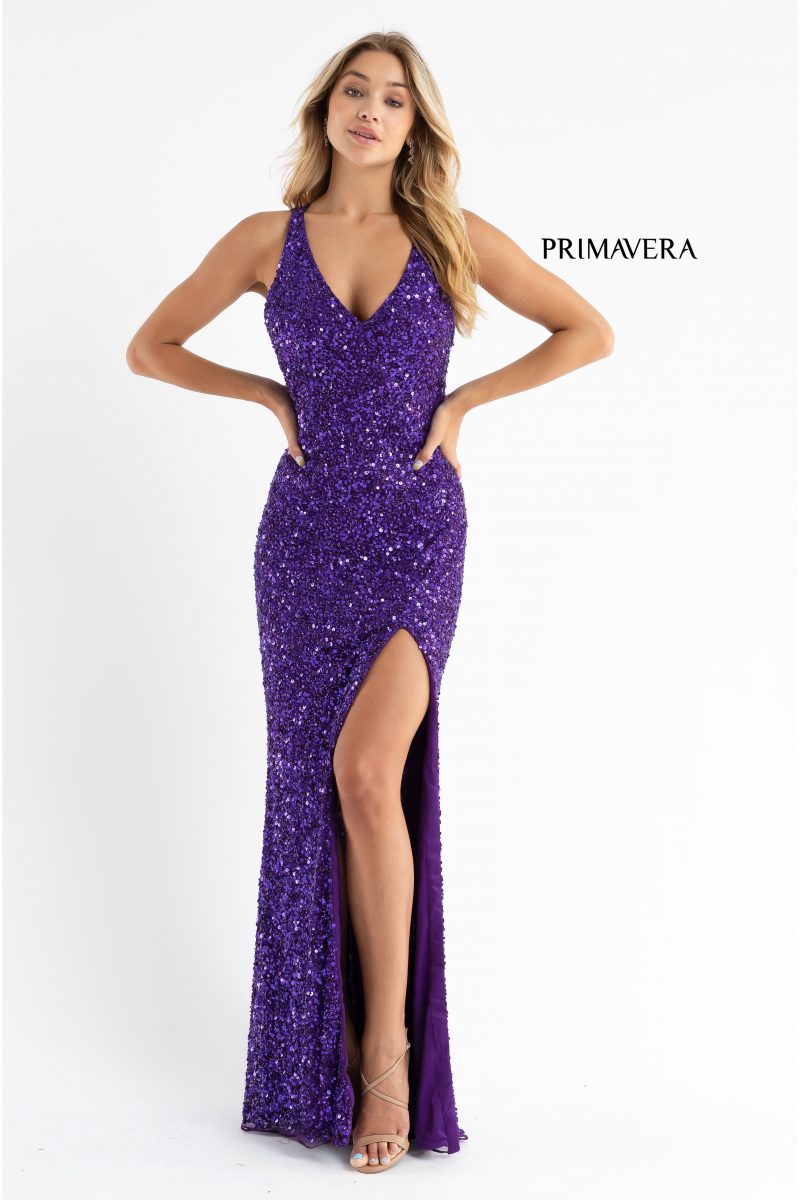 Crisscross Straps Sleeveless Gown By Primavera Couture -3768