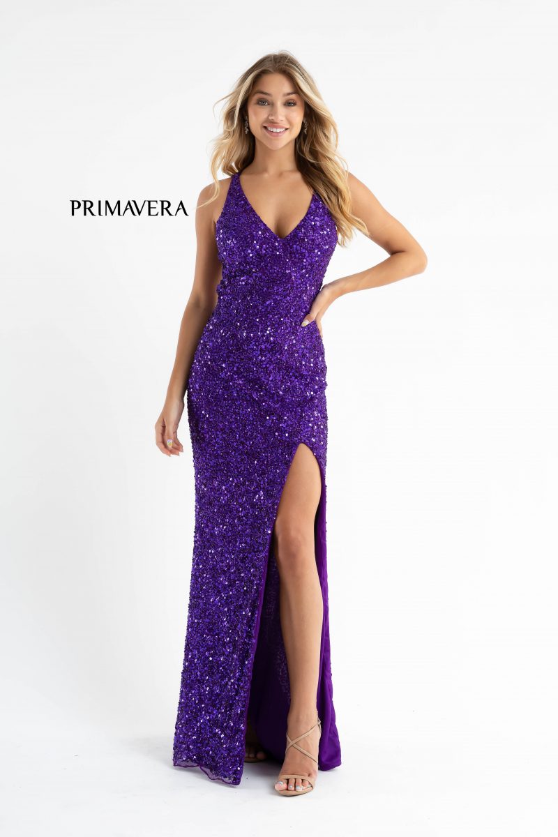 Crisscross Straps Sleeveless Gown By Primavera Couture -3768