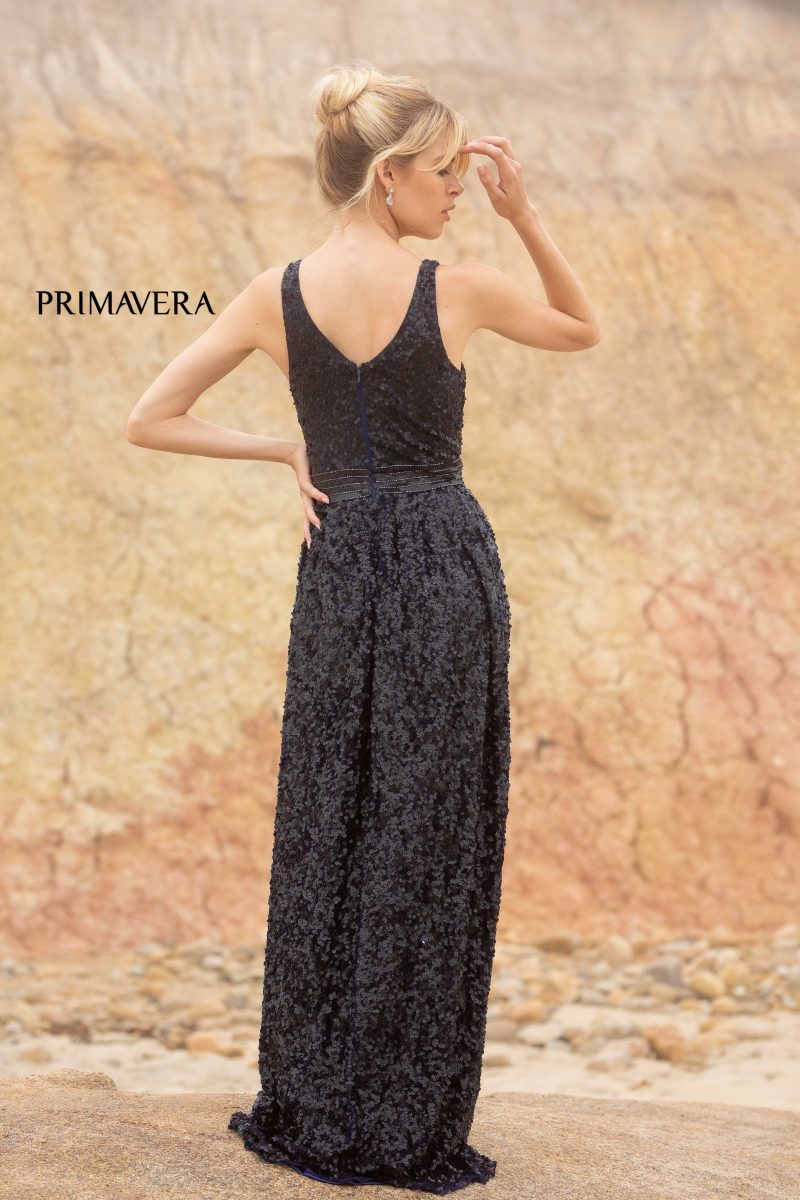A-Line V-Neck Sequin Gown by Primavera Couture -3795