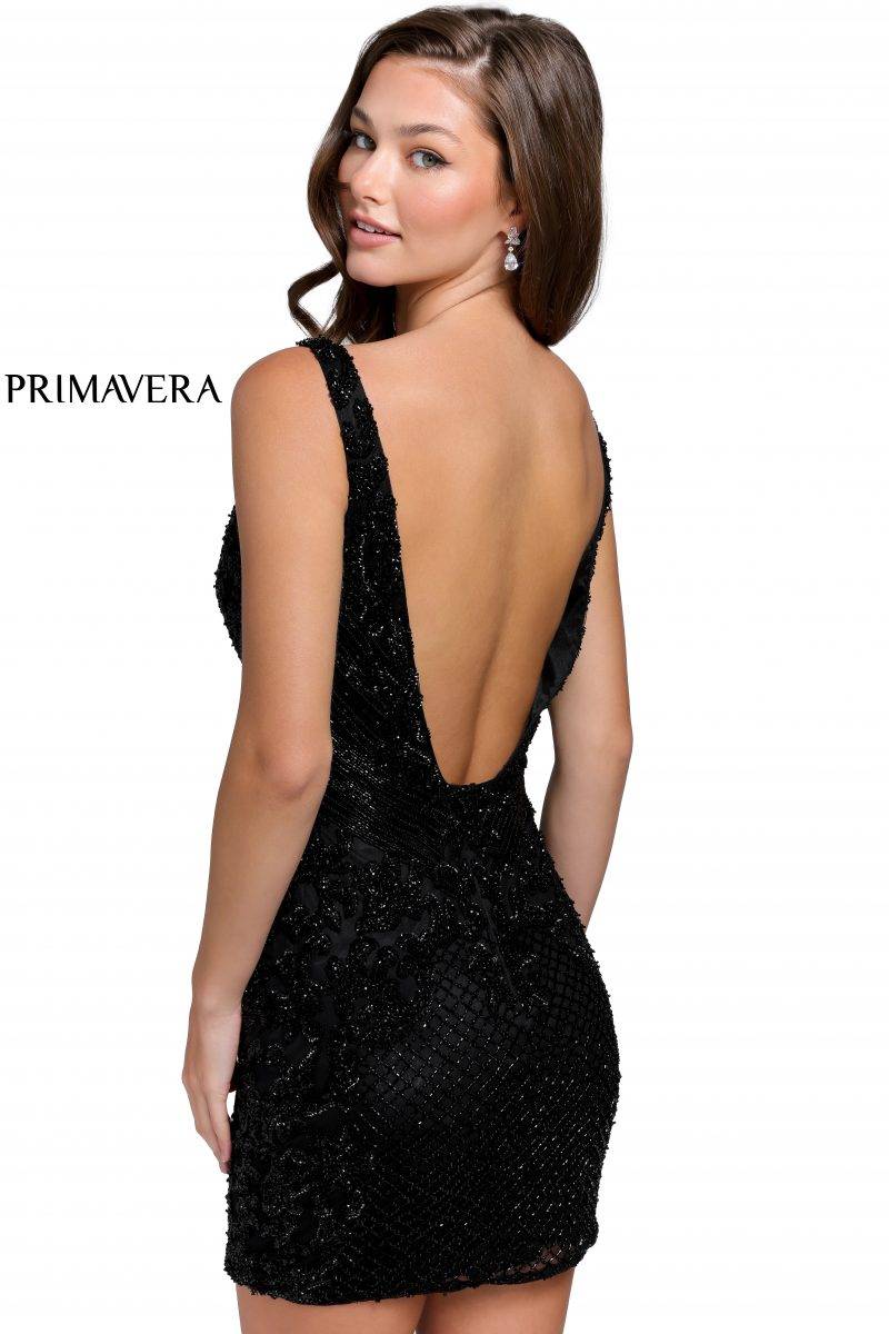 Low Open-Back Cocktail Dress By Primavera Couture -3802
