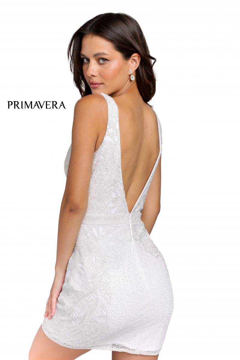 Floral Beaded Cocktail Dress By Primavera Couture -3804