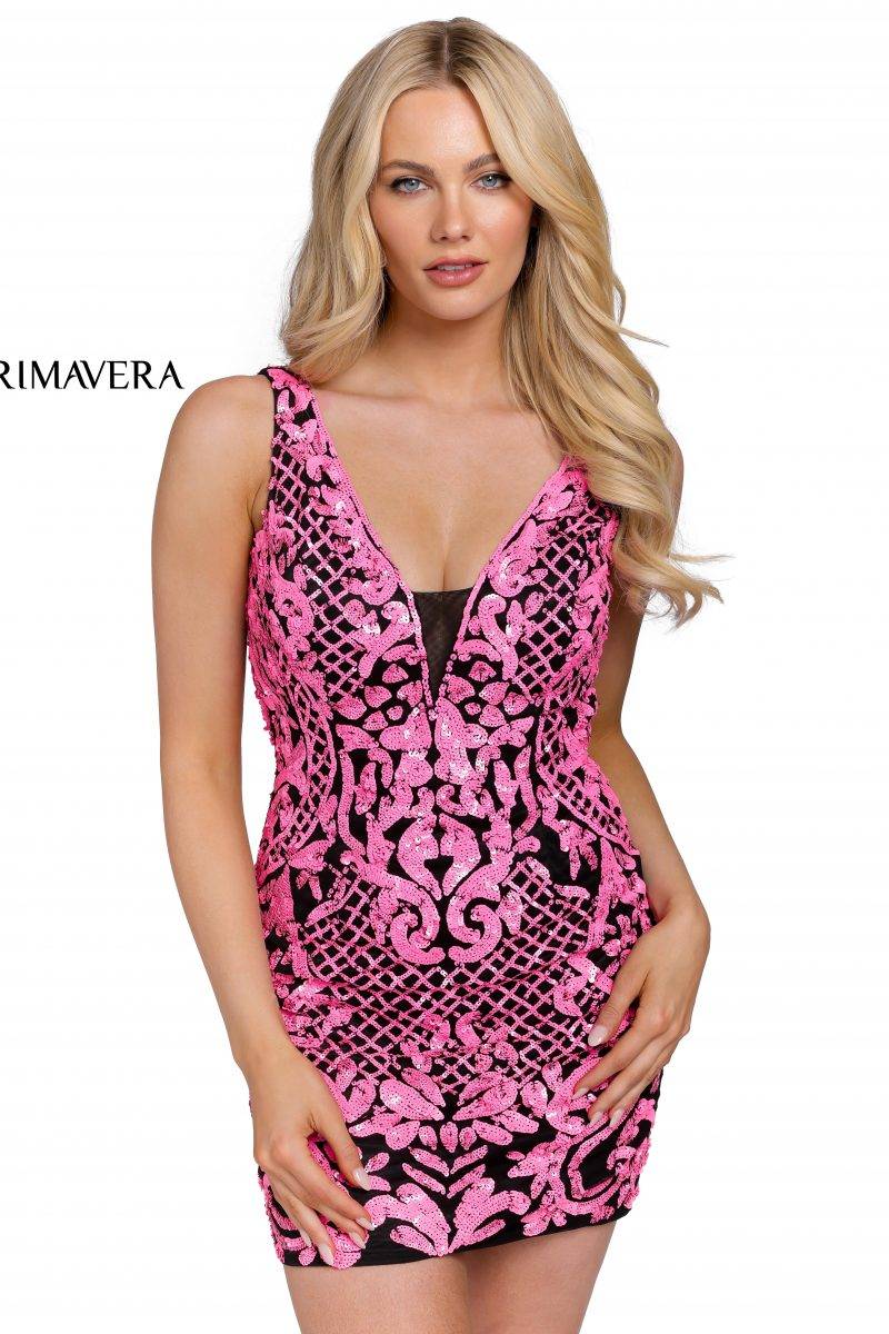 Sequined Backless Cocktail Dress By Primavera Couture -3806