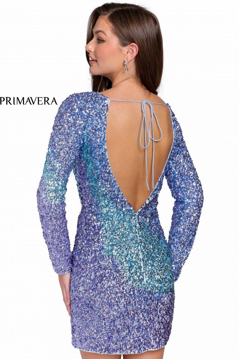 High-Neck Ombre Cocktail Dress By Primavera Couture -3819