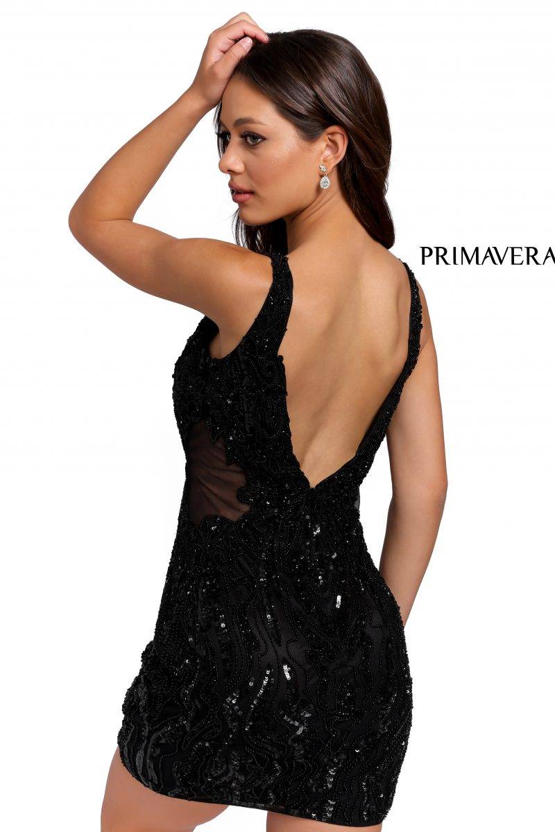 Embroidered Beaded Cocktail Dress By Primavera Couture -3822