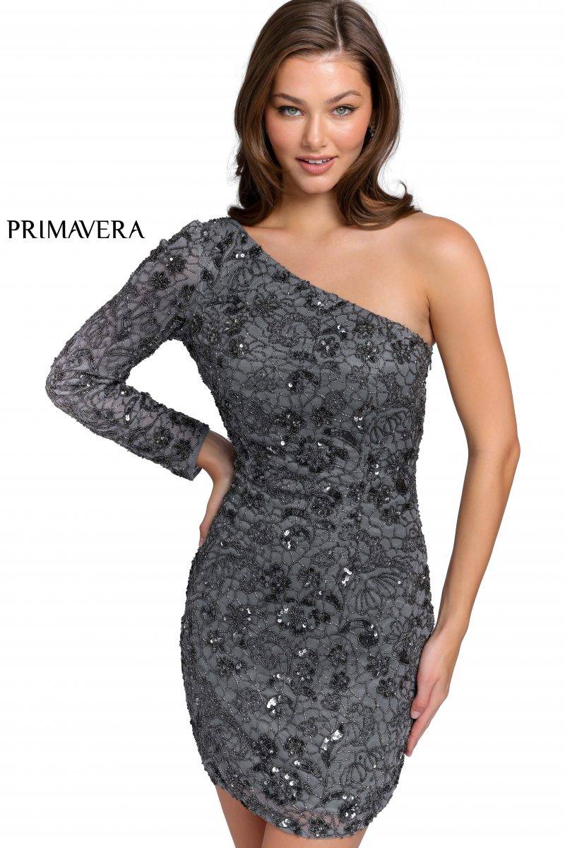 One Long Sleeve Cocktail Dress By Primavera Couture -3865