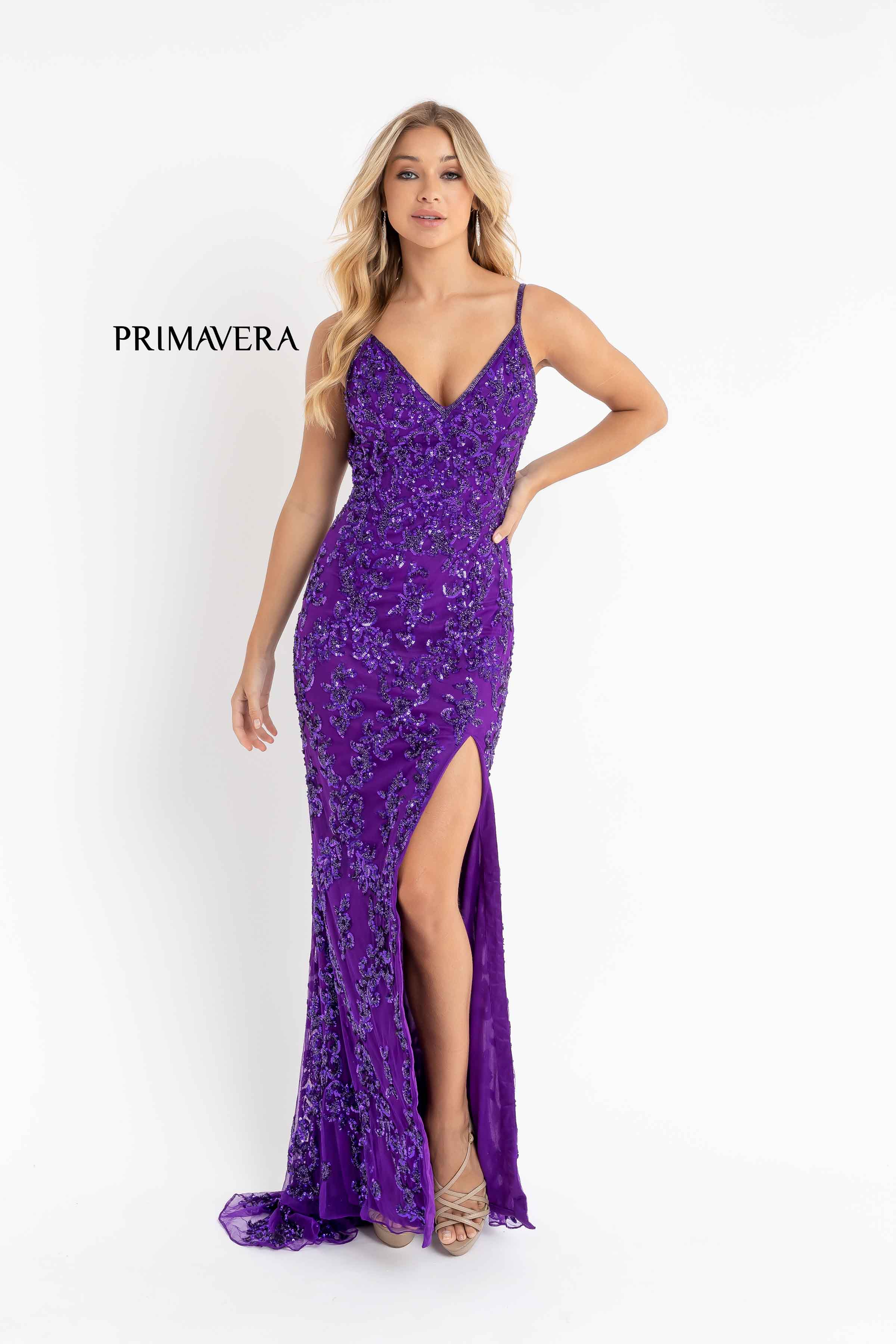 Floral Sequin Prom Dress By Primavera Couture -3913