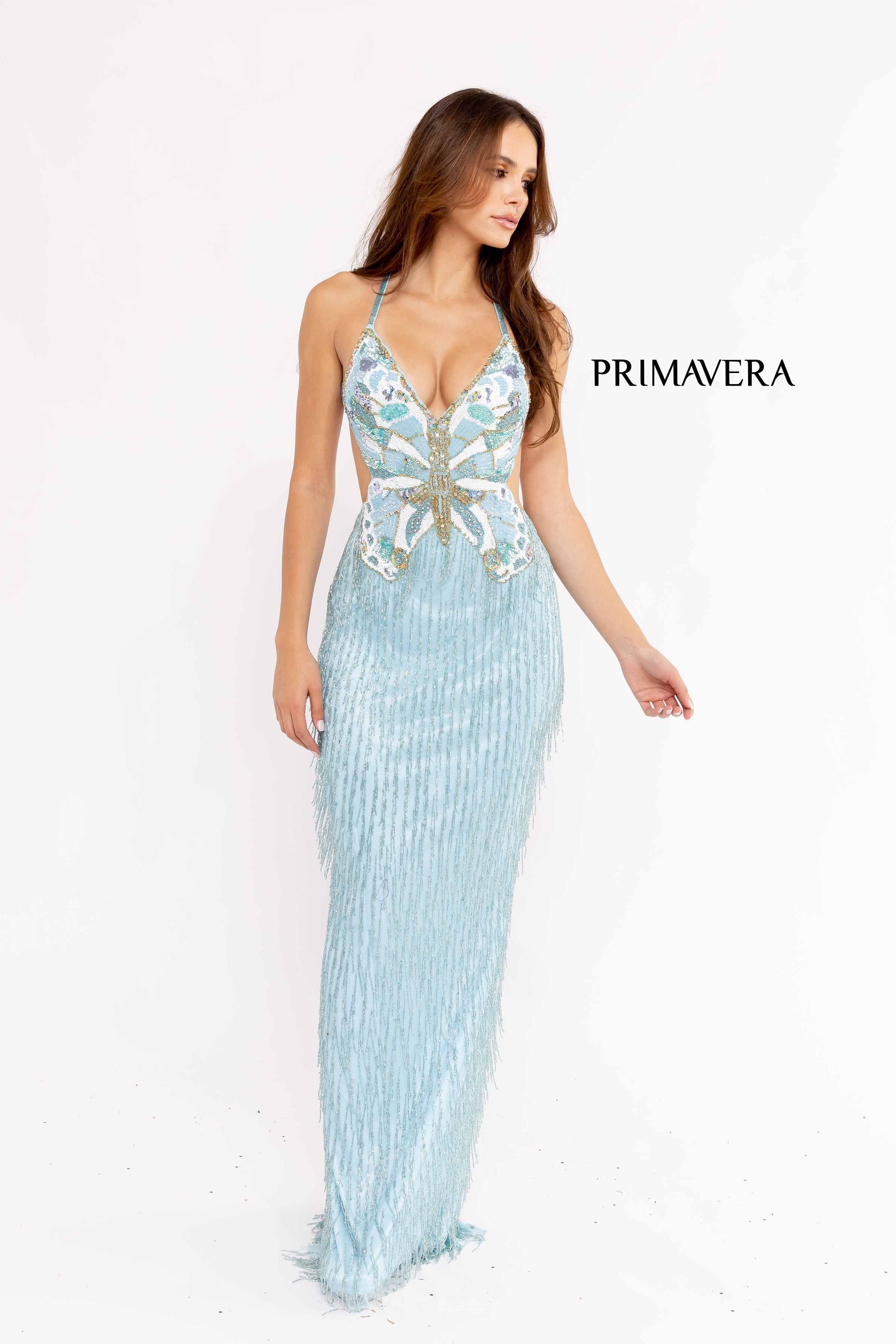 Sleeveless Crisscross Back Prom Dress By Primavera Couture -3966