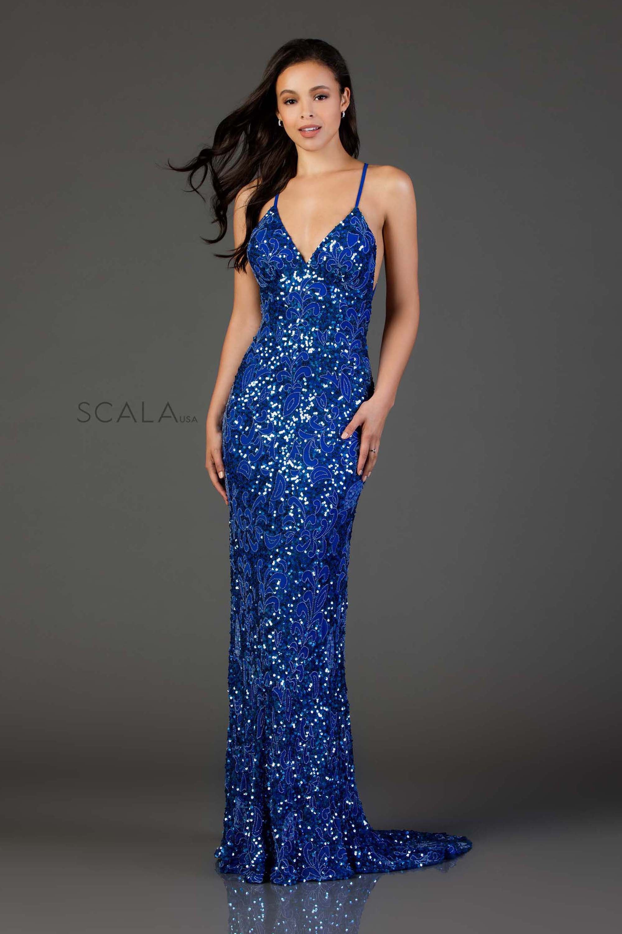 Sequined Strapless Sheath Dress By SCALA -47542