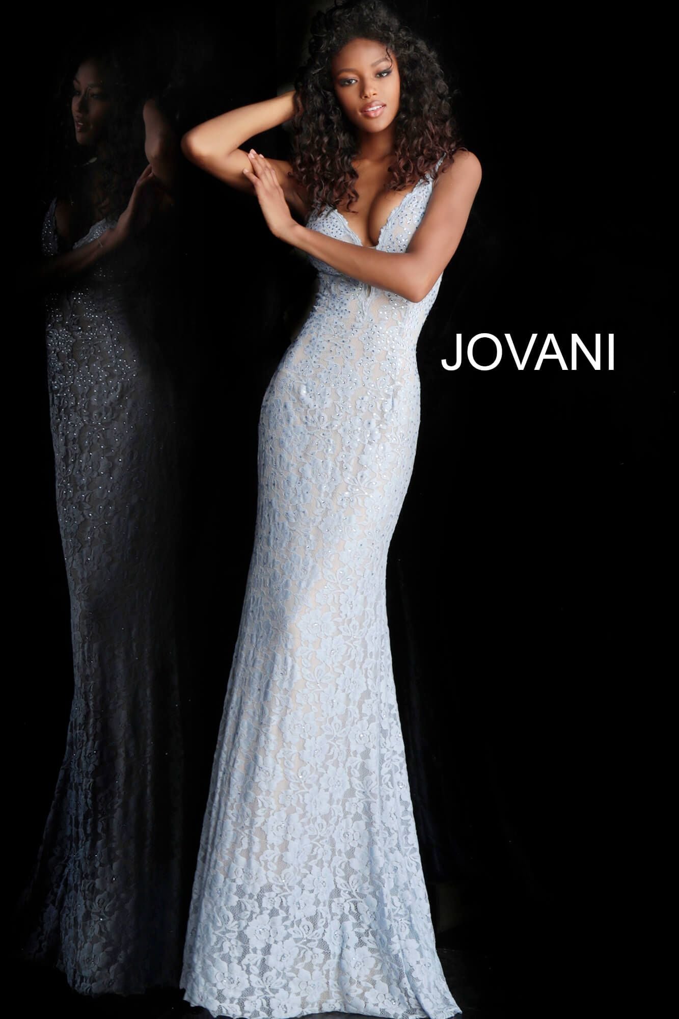 Lace Fitted Jovani Prom Dress By Jovani -48994