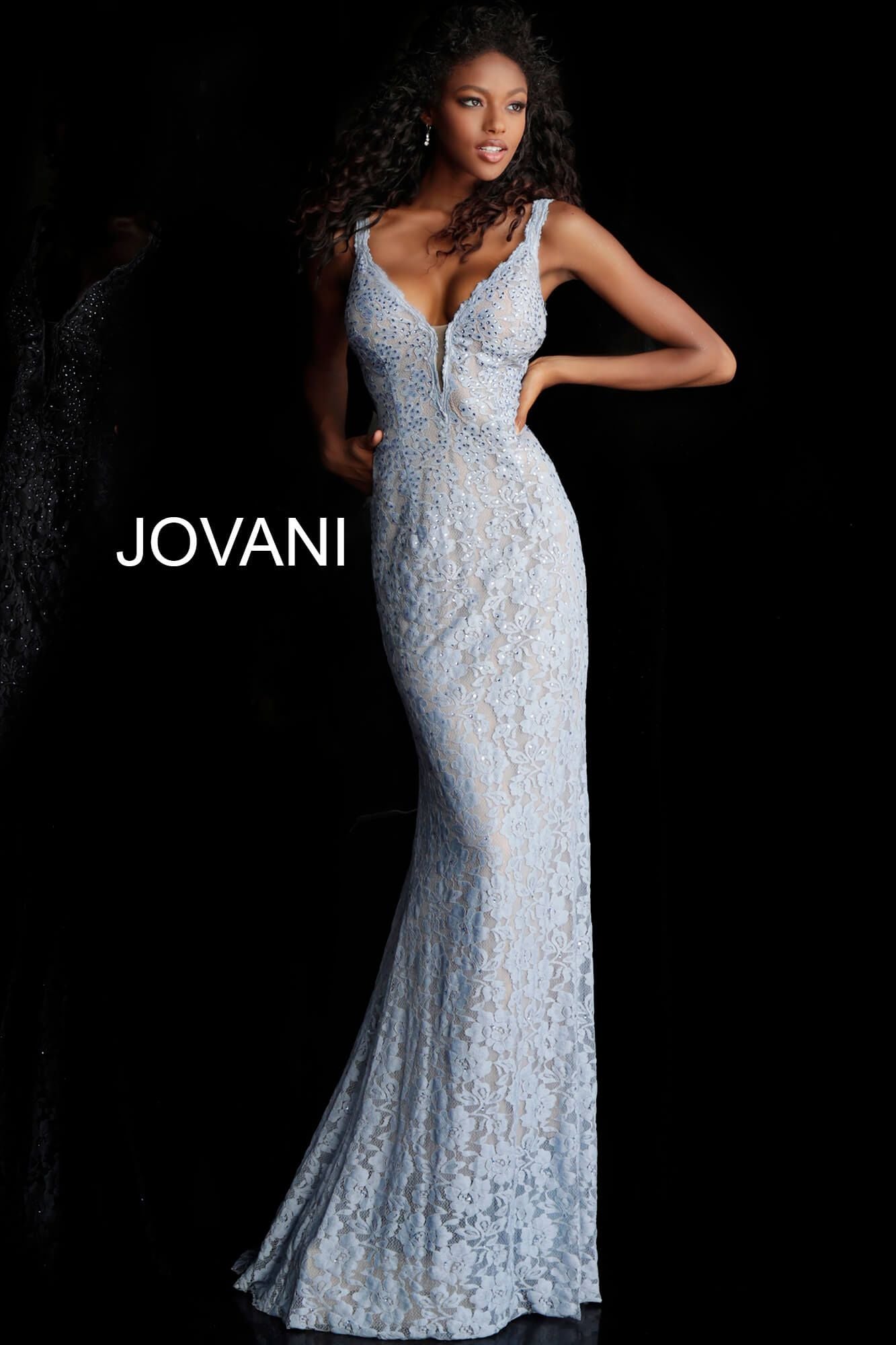 Lace Fitted Jovani Prom Dress By Jovani -48994