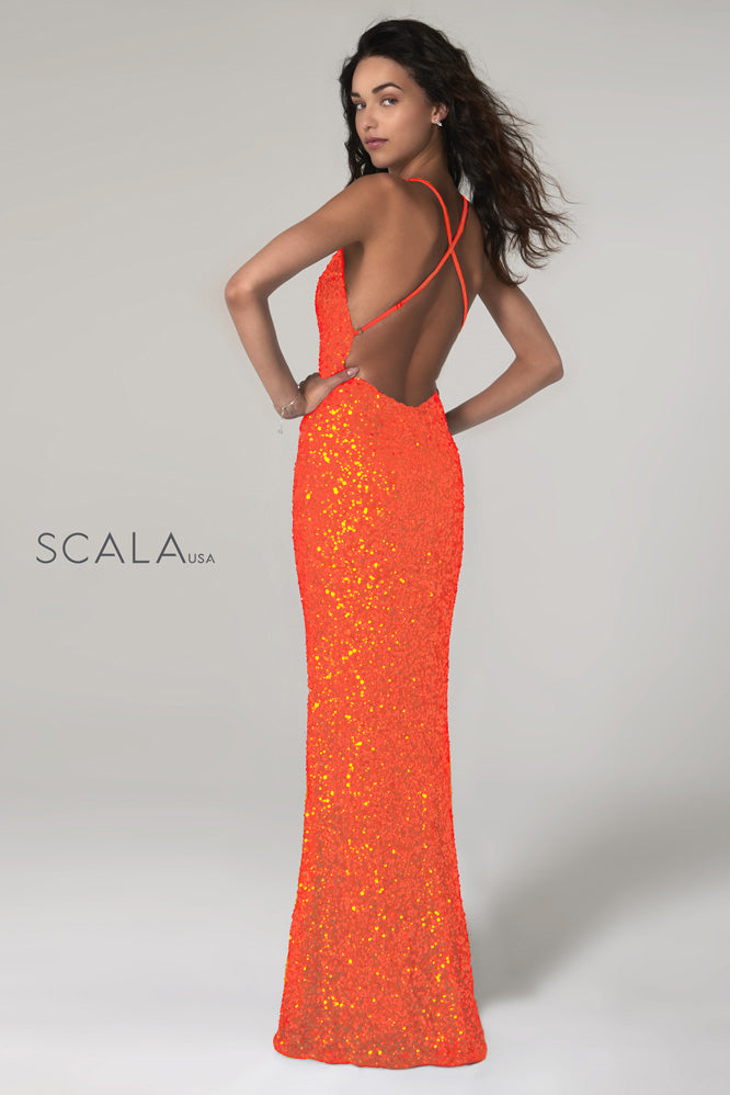 Fitted Sequined Column Dress By SCALA -60141