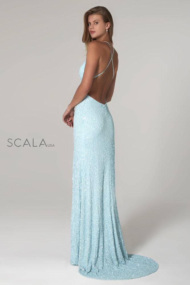 Fitted Sequined Column Dress By SCALA -60141