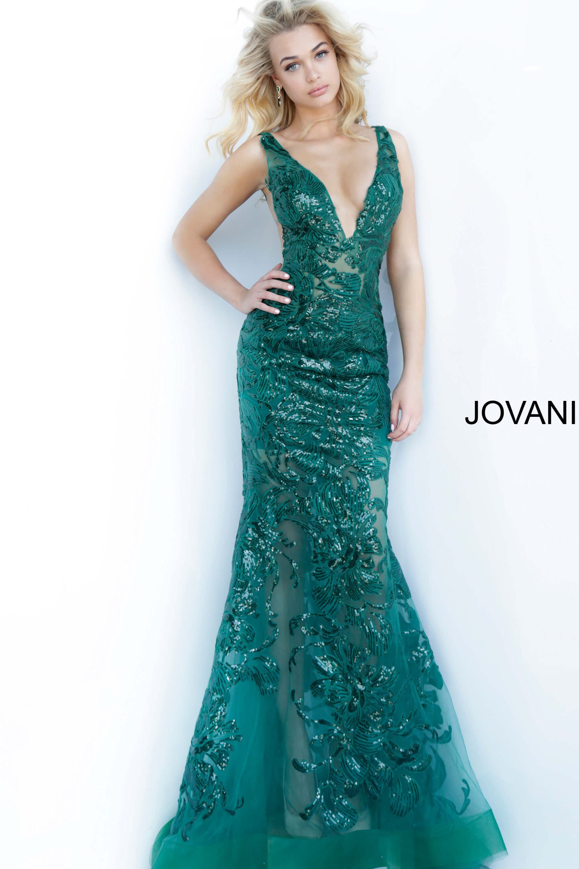 Plunging Neckline Prom Dress By Jovani -60283