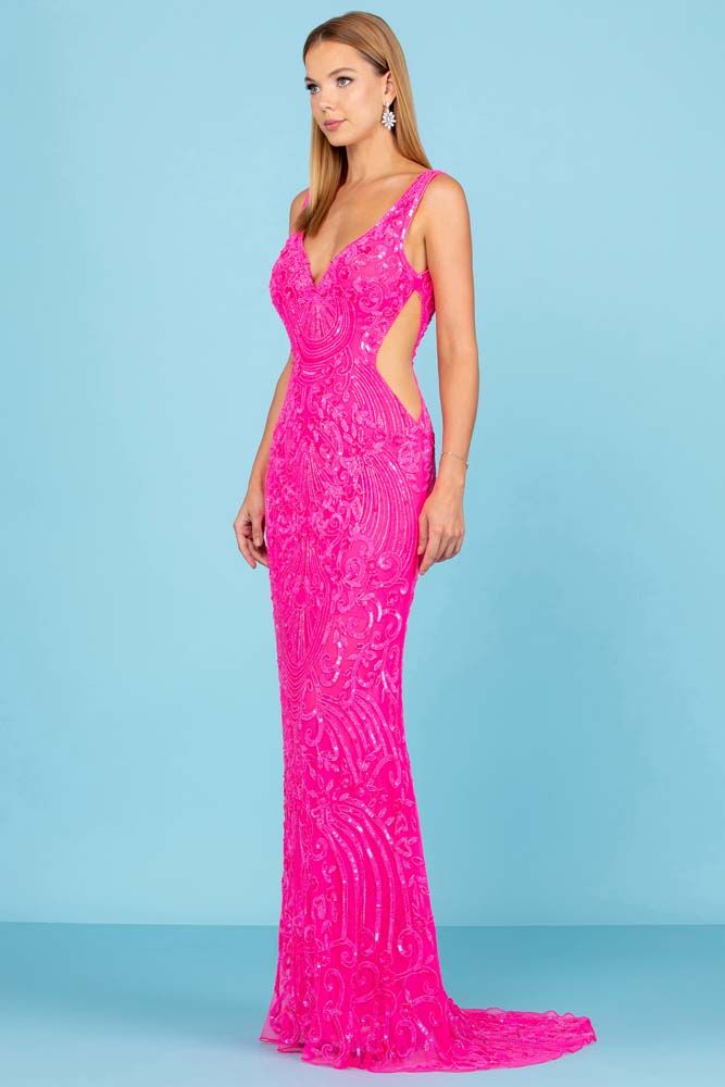 Sequin V-Neck Sheath Dress By SCALA -60294