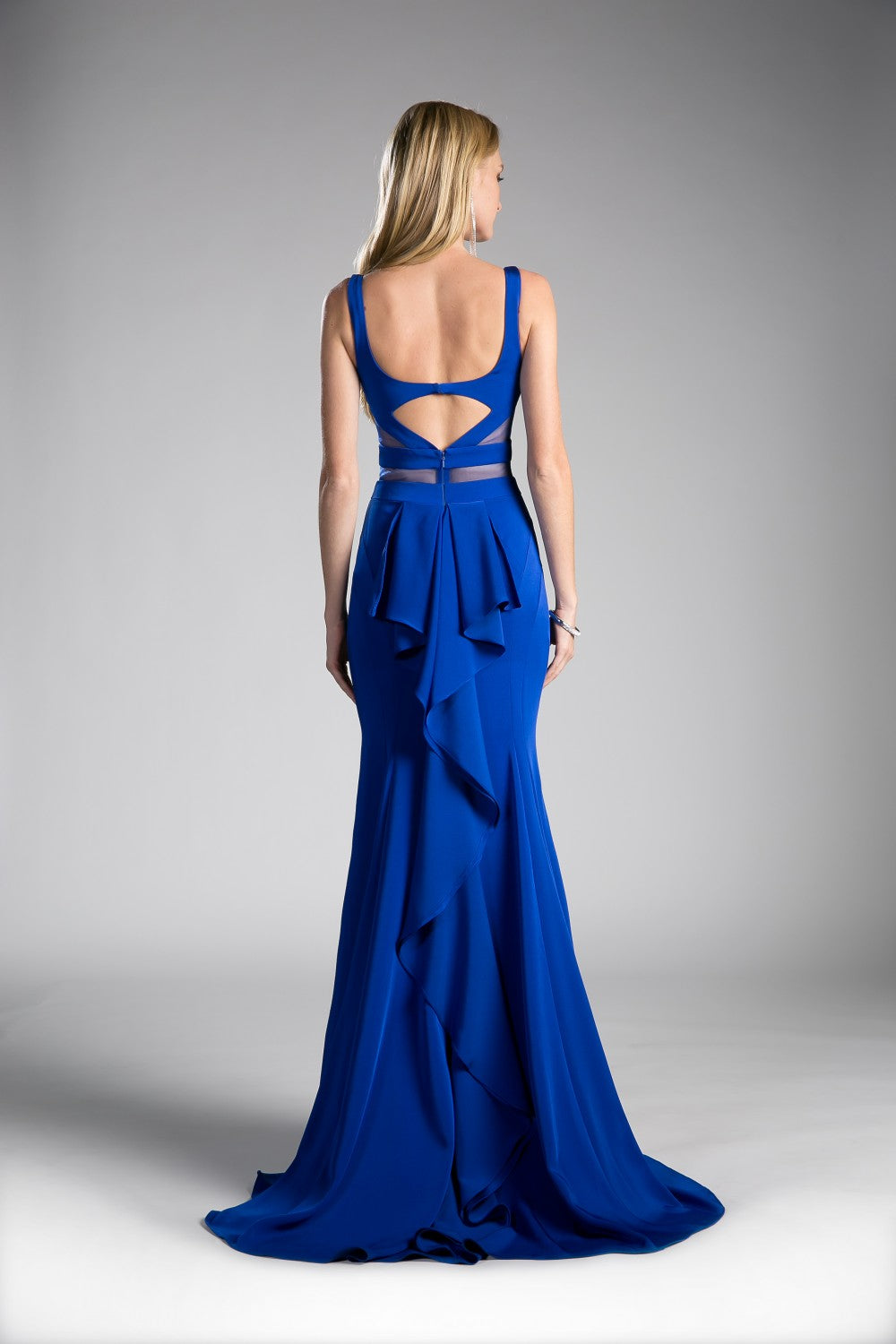 Fitted Jersey Dress With Cut Outs And Deep Plunge Neckline by Cinderella Divine -62454