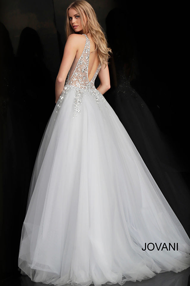 Crystal Embellished Bodice Prom Ballgown By Jovani -65379B