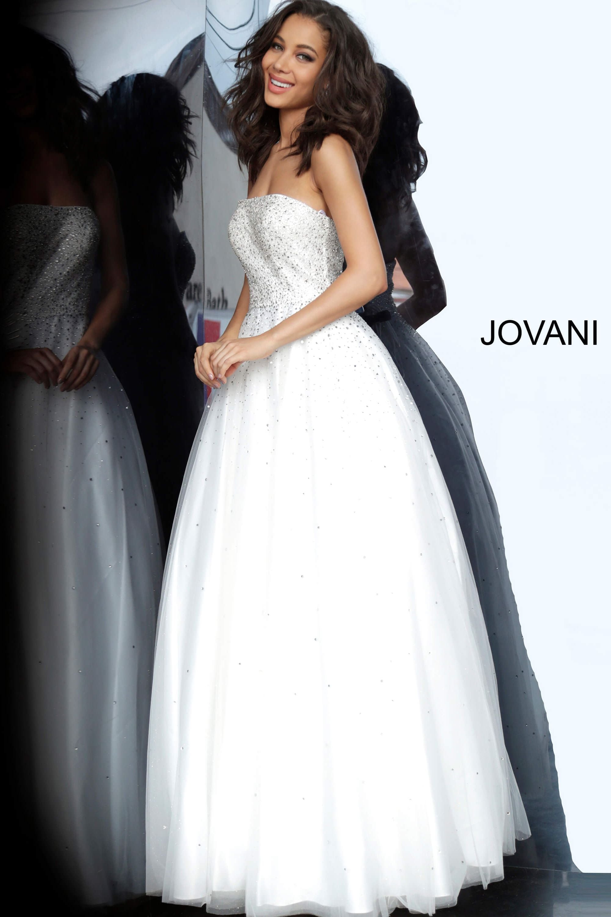 Strapless Embellished Prom Ballgown By Jovani -JVN65664