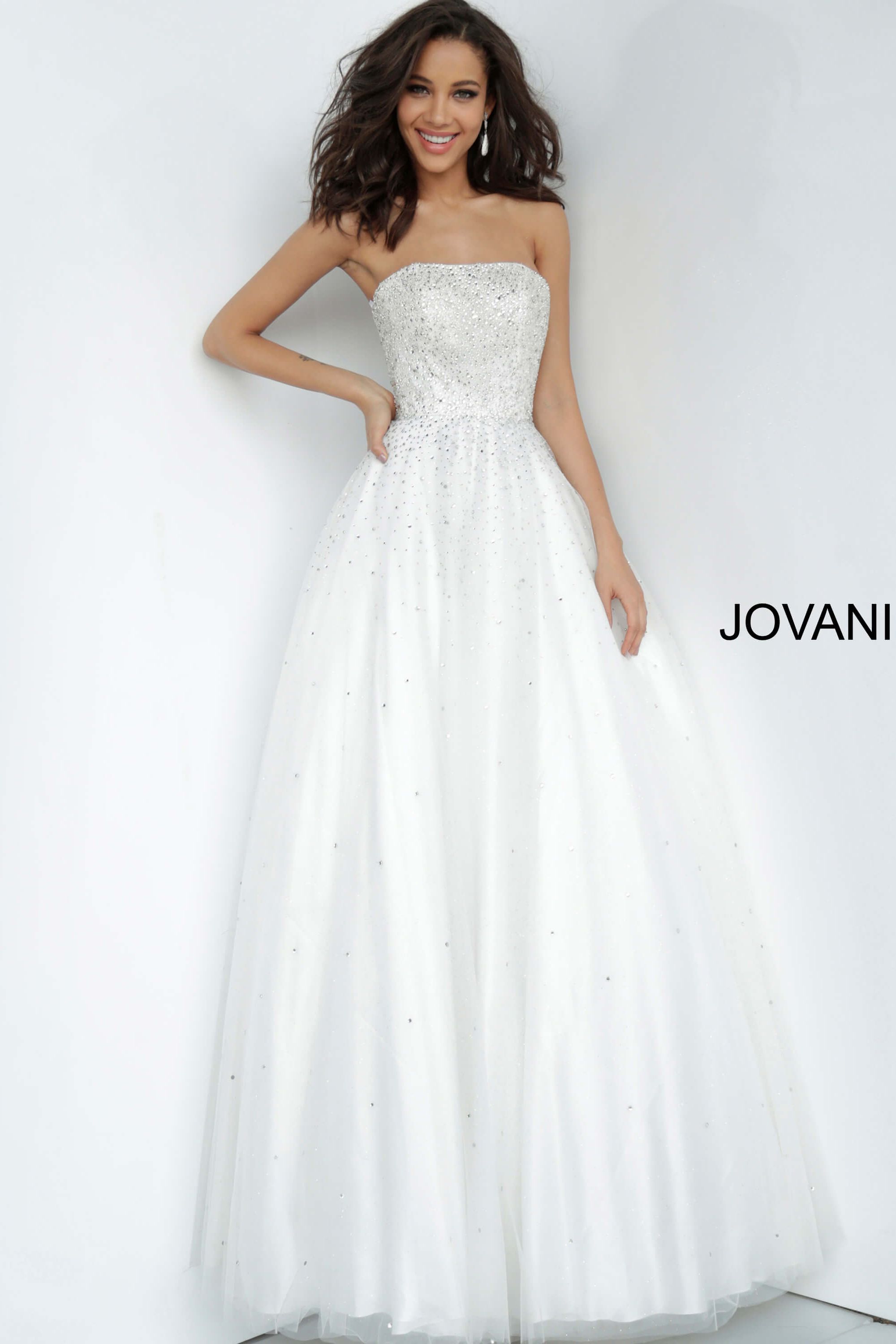 Strapless Embellished Prom Ballgown By Jovani -JVN65664