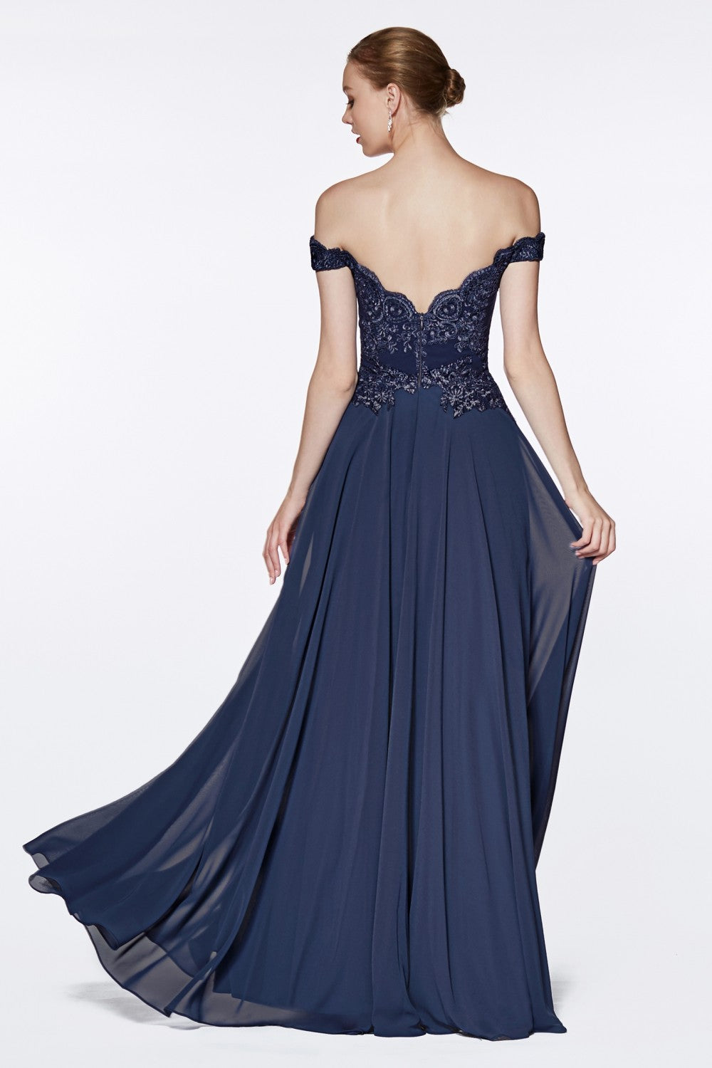 MyFashion.com - Off the shoulder lace bodice gown with flowy chiffon bottom and leg slit in lining.(7258) - Cinderella Divine promdress eveningdress fashion partydress weddingdress
gown homecoming promgown weddinggown