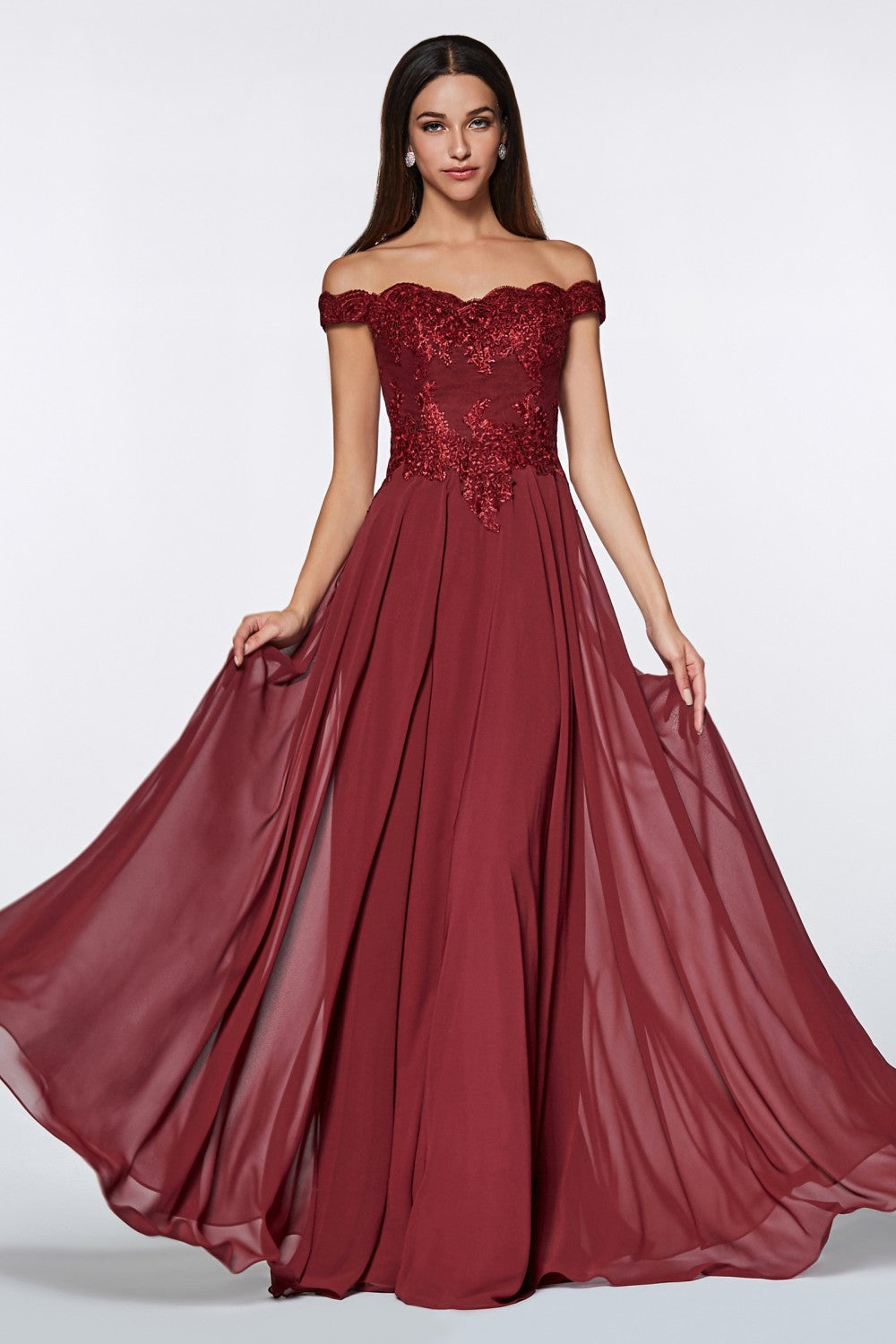 MyFashion.com - Off the shoulder lace bodice gown with flowy chiffon bottom and leg slit in lining.(7258) - Cinderella Divine promdress eveningdress fashion partydress weddingdress
gown homecoming promgown weddinggown