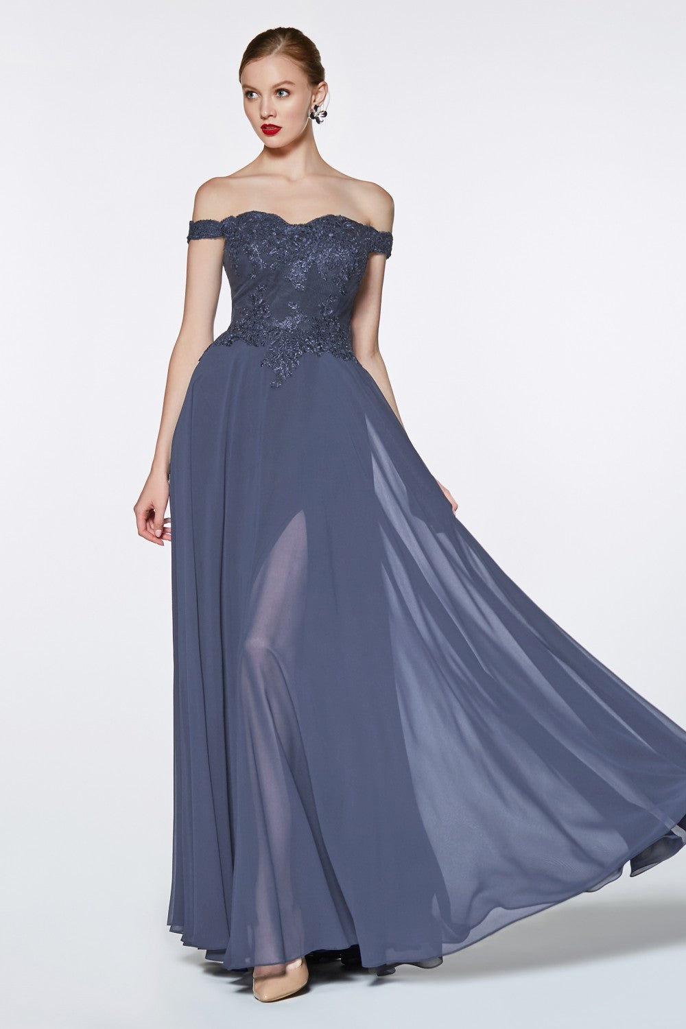 MyFashion.com - Off the shoulder lace bodice gown with flowy chiffon bottom and leg slit in lining.(7258) - Cinderella Divine promdress eveningdress fashion partydress weddingdress
gown homecoming promgown weddinggown