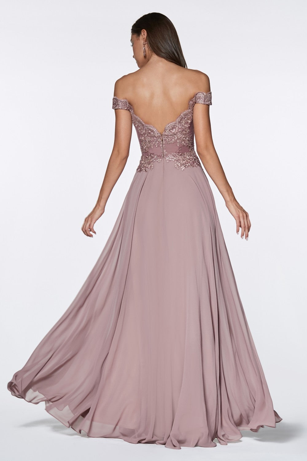 MyFashion.com - Off the shoulder lace bodice gown with flowy chiffon bottom and leg slit in lining.(7258) - Cinderella Divine promdress eveningdress fashion partydress weddingdress
gown homecoming promgown weddinggown