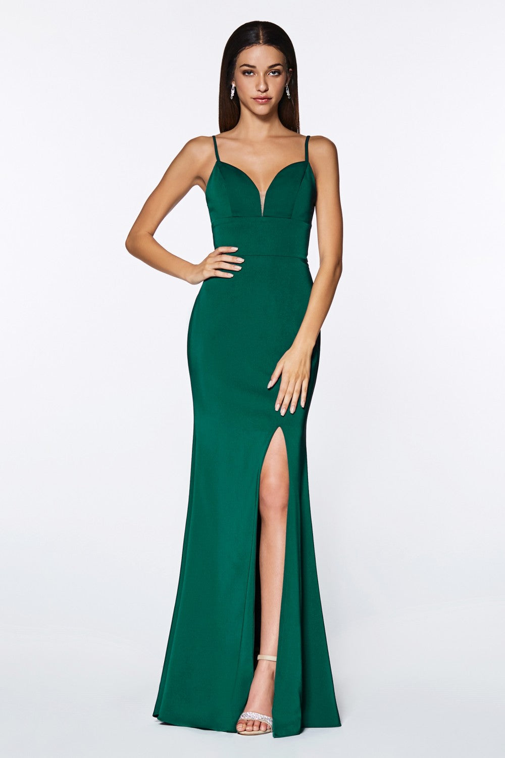 MyFashion.com - Fitted sweetheart neckline gown with leg slit and open back(7470) - Cinderella Divine promdress eveningdress fashion partydress weddingdress 
 gown homecoming promgown weddinggown