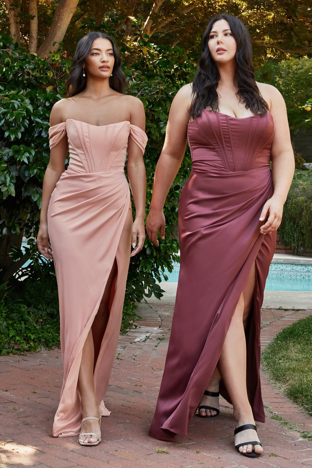 corset dress for plus size Cinderella Divine 7484C Women's Formal Evening & Wedding Guest Dress - Sage