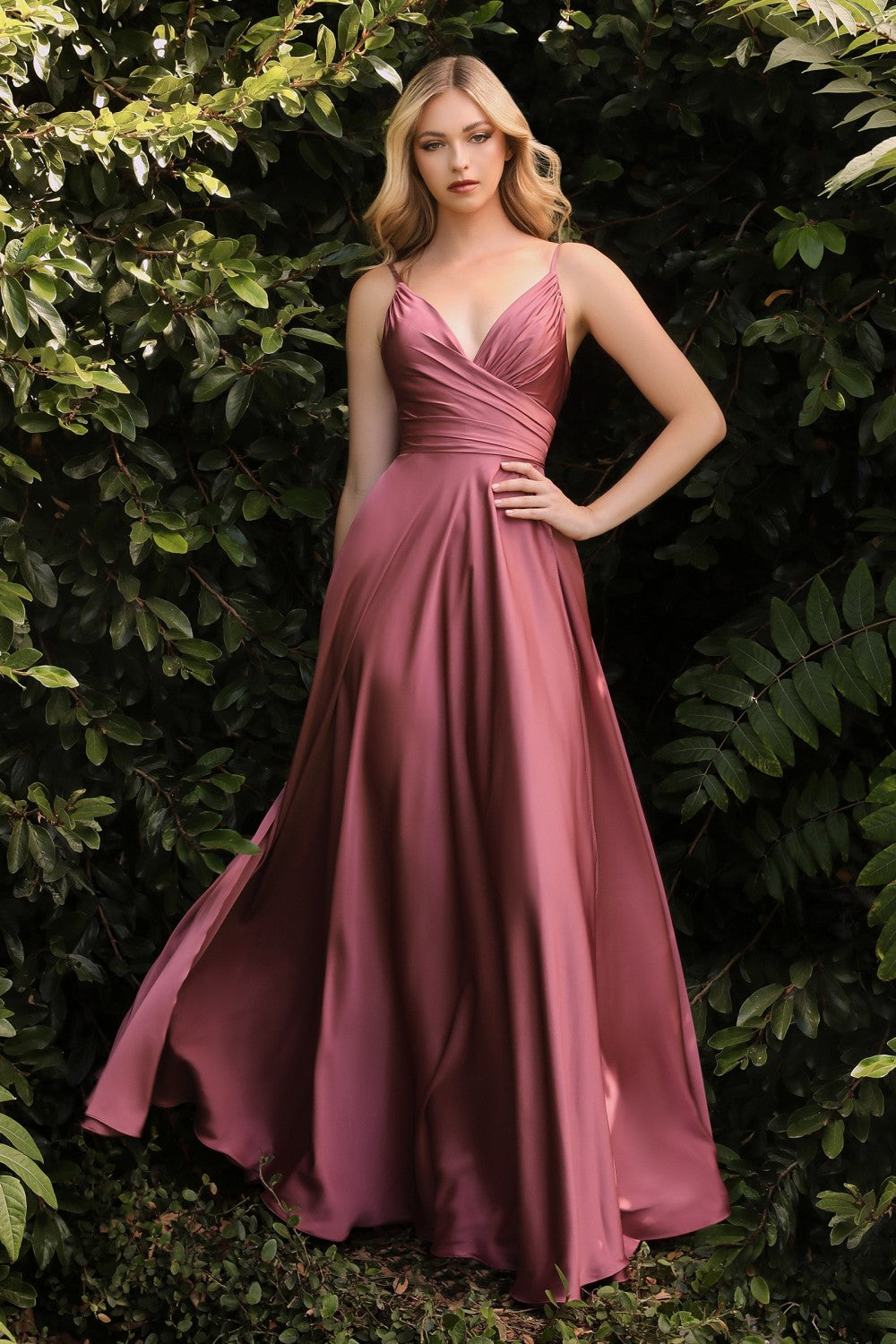 Soft Satin A-Line Sweetheart Neckline With Slit by Cinderella Divine -7485