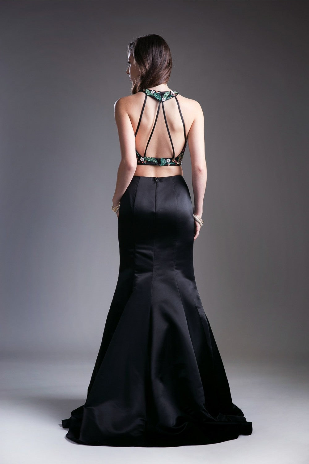 Beaded 2 Piece Satin Mermaid Gown By Cinderella Divine -83699
