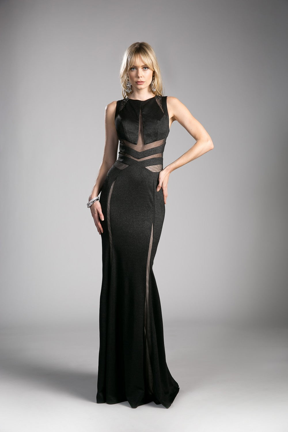 Metallic Knit Sheath Dress by Cinderella Divine -84792