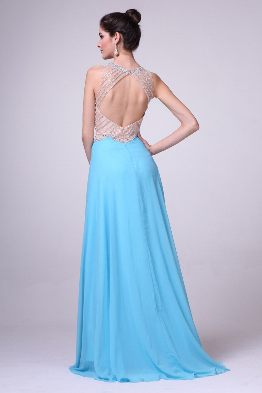 Crystal Embellished A-Line Evening Gown By Cinderella Divine -8733
