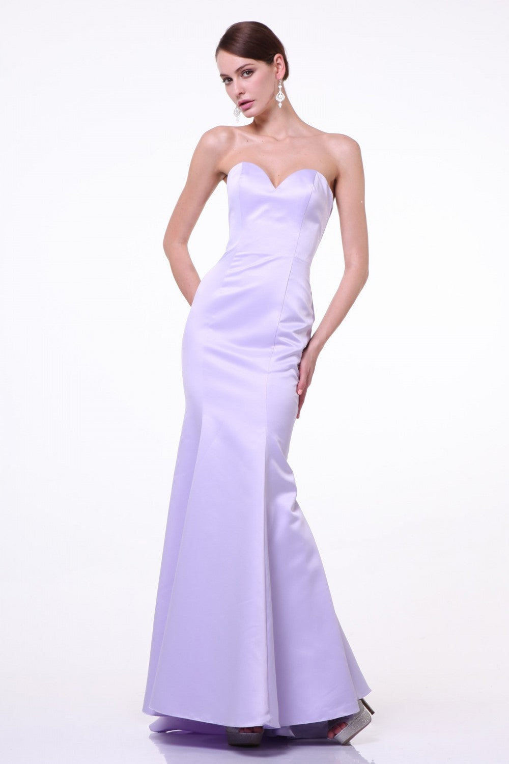 Strapless Trumpet Satin Gown by Cinderella Divine -8792