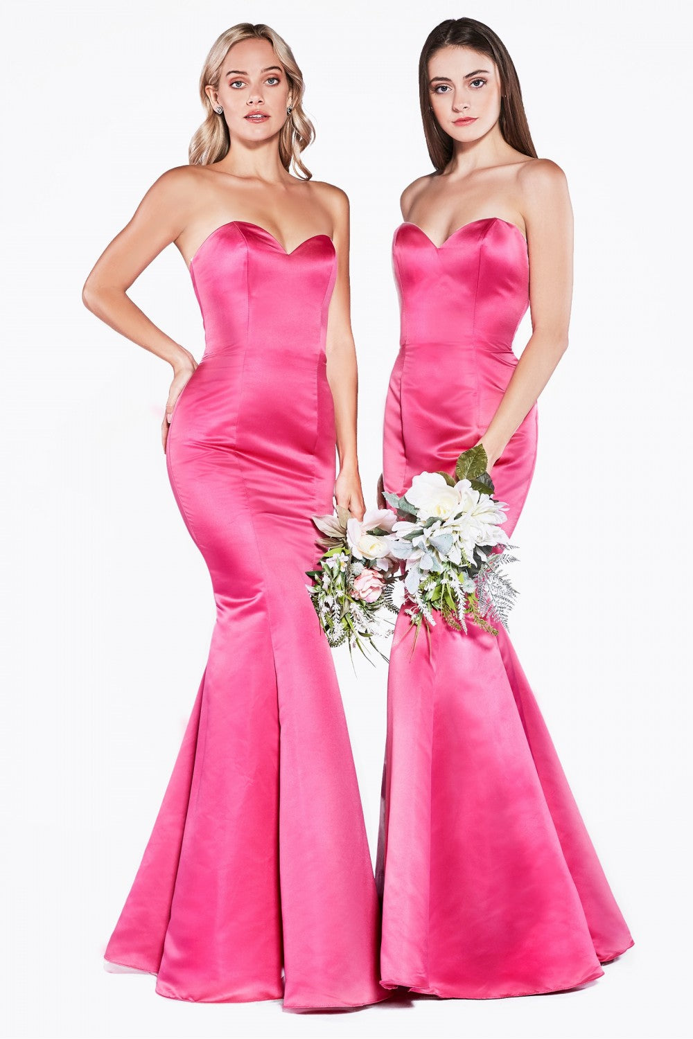 Strapless Trumpet Satin Gown by Cinderella Divine -8792
