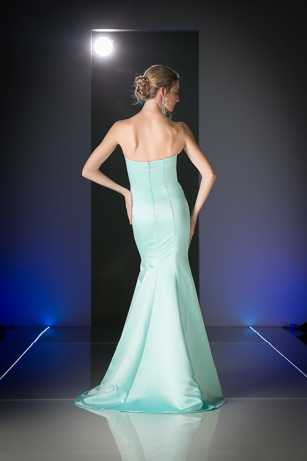 Strapless Trumpet Satin Gown by Cinderella Divine -8792