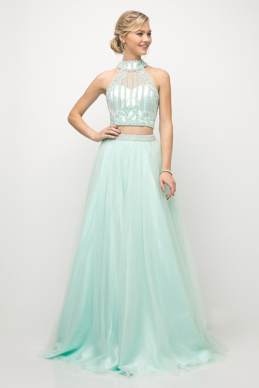 Beaded Bodice 2 Piece Ball Gown by Cinderella Divine -8994