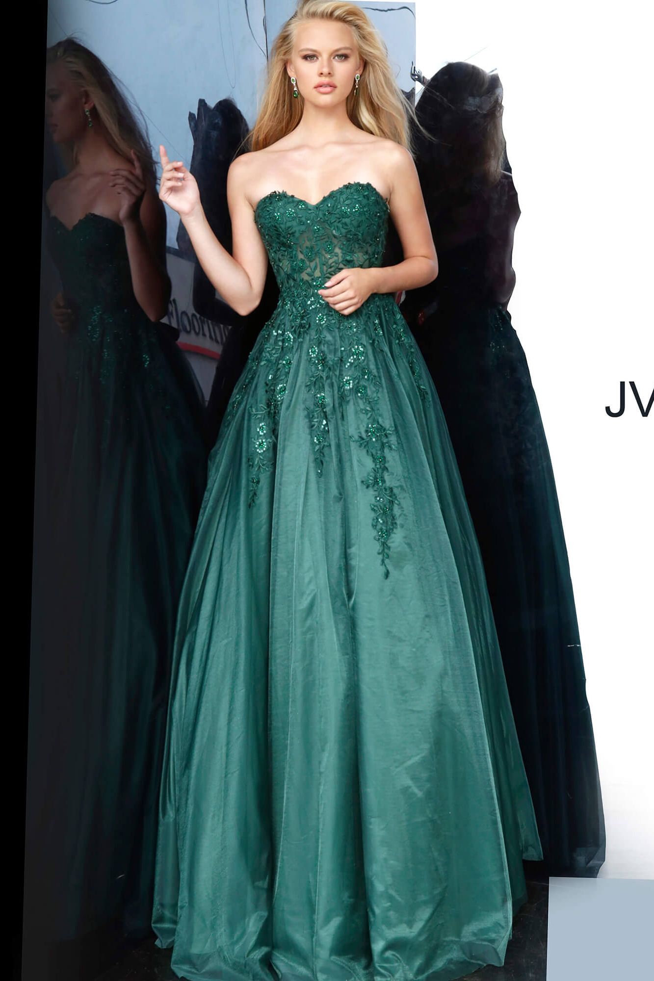 Strapless Embroidered Prom Ballgown By Jovani -00915B