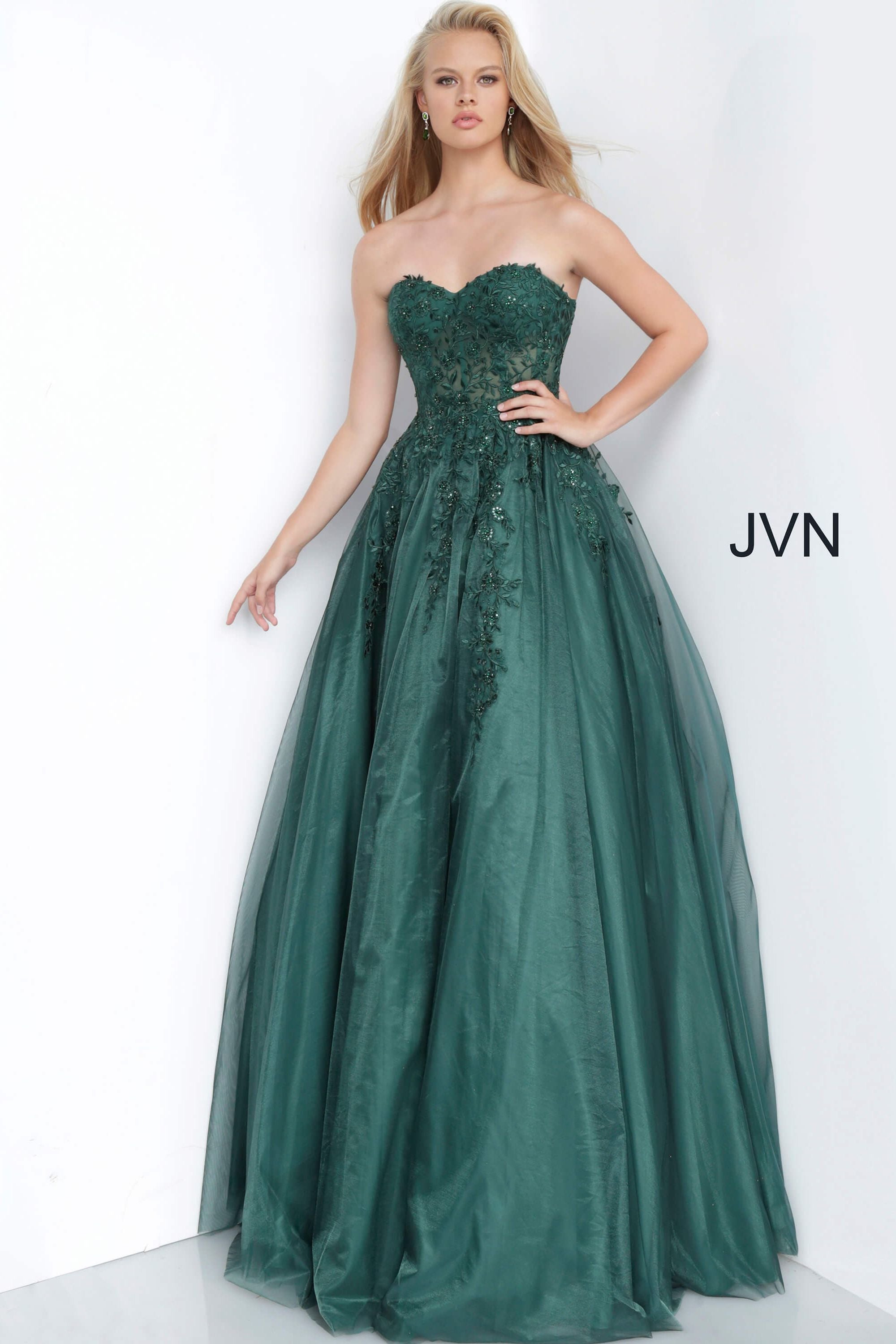 Strapless Embroidered Prom Ballgown By Jovani -00915B