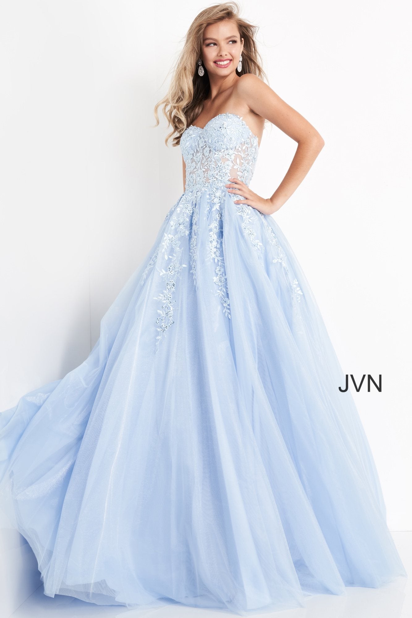 Strapless Embroidered Prom Ballgown By Jovani -00915B