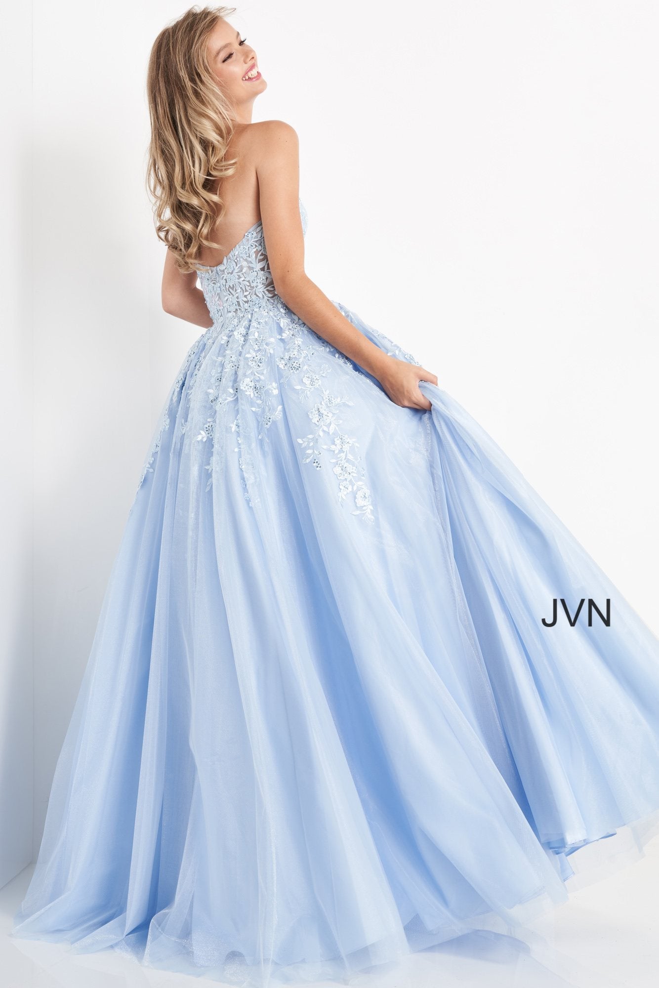 Strapless Embroidered Prom Ballgown By Jovani -00915B