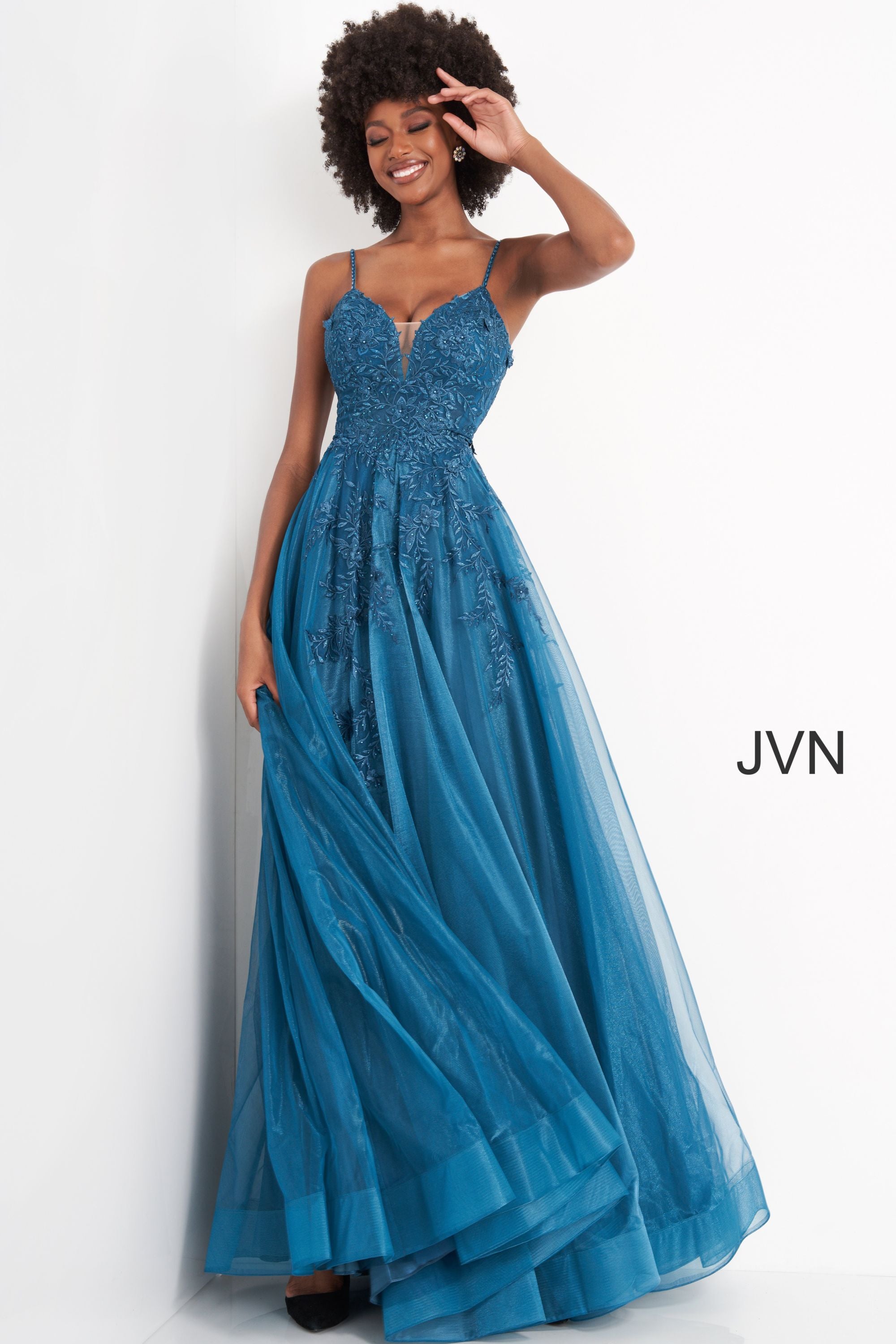 Floral Embroidered Prom Gown By Jovani -02266