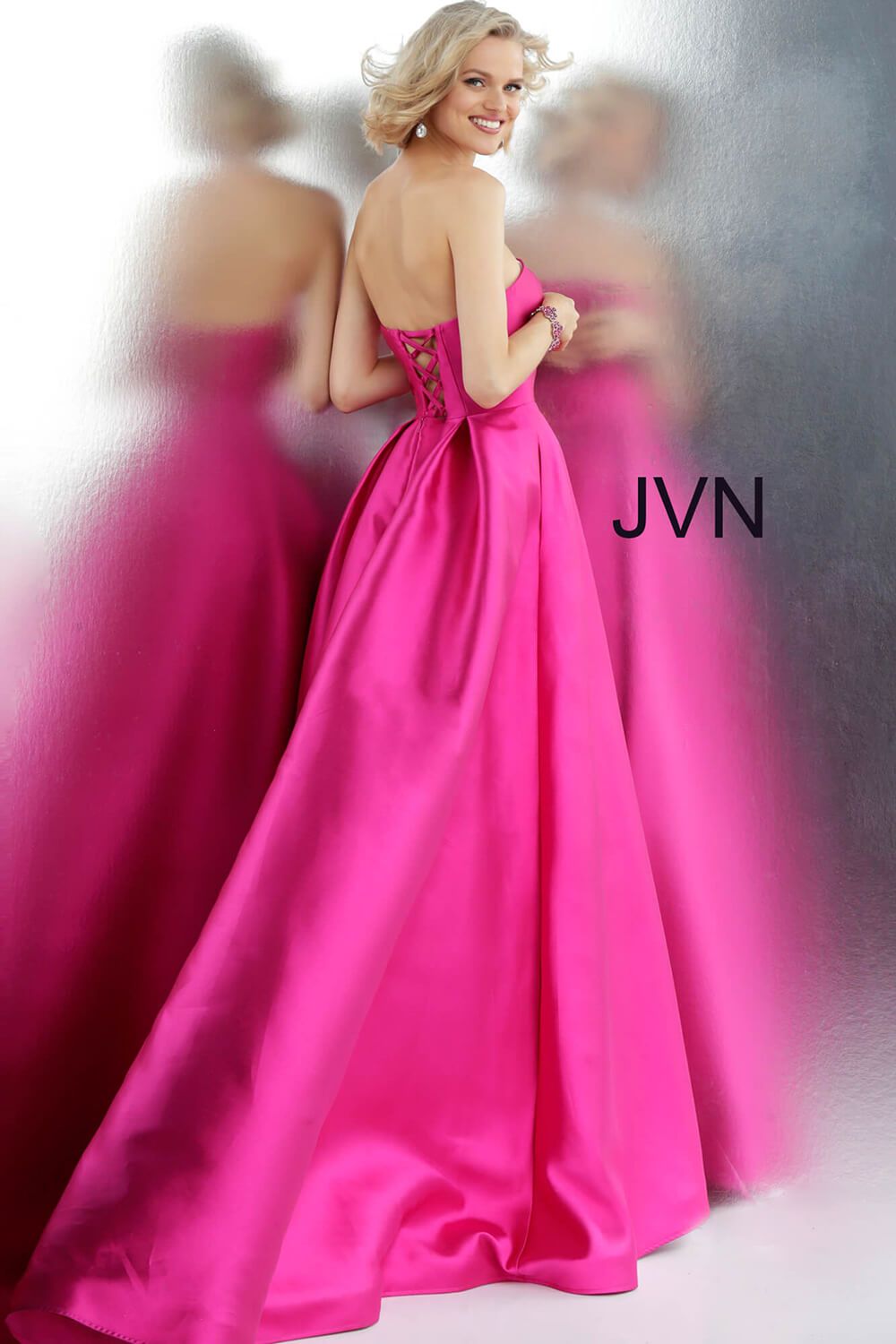 Strapless Pleated Skirt Prom Ballgown By Jovani -JVN62633